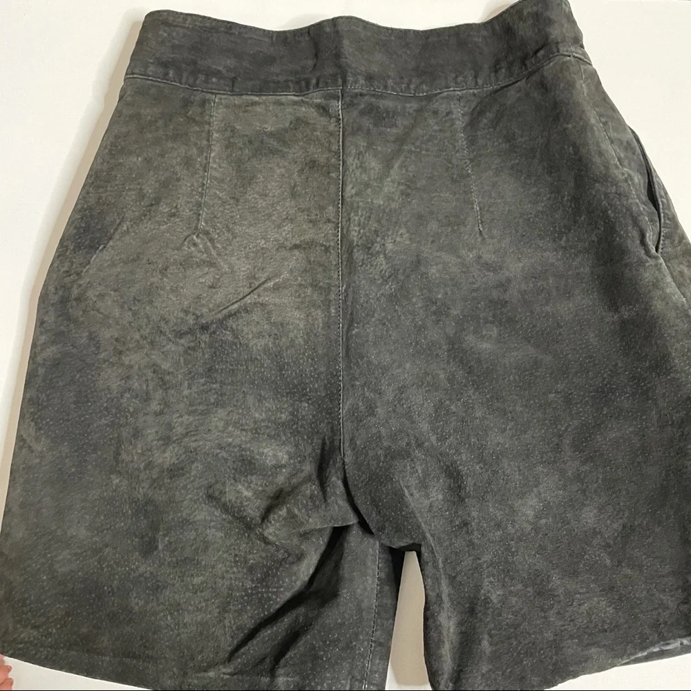 Water Collection High Waist Leather Shorts - Picture 4 of 7